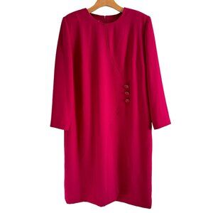Diane Robert’s Vintage Dress Size 12 Pink Long Sleeves Women Dress